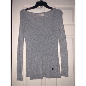 Grey Marled Hollister V neck Sweater